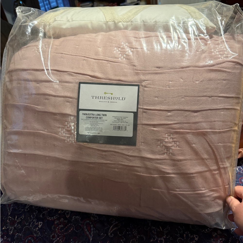 Threshold Pink Pleated Comforter Set
